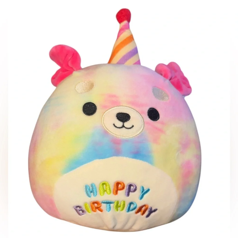 Delenne the Rainbow Tie-Dye Dog Squishmallow, an 8-inch plush toy‎